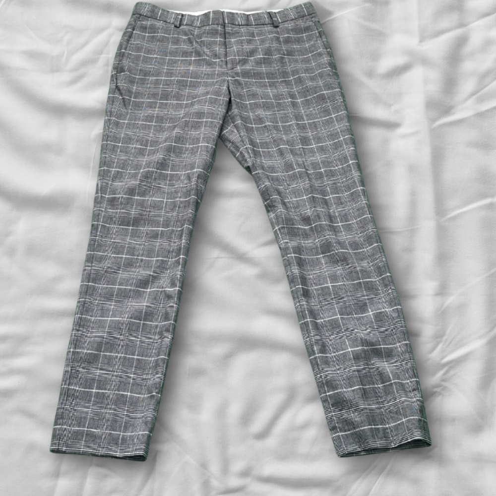 H&M Skinny Fit Glen Plaid Dress Pants